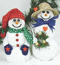 Decorative Snowman Couple | AllFreeChristmasCrafts.com