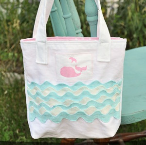 Toddler Tote with Whale Embellishment