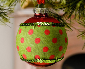 Polka Dot Christmas Ball Ornament