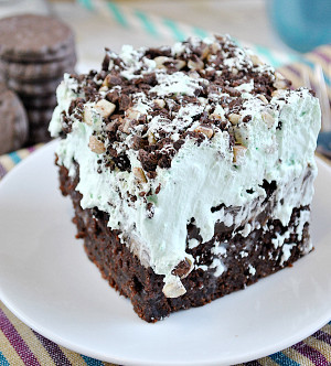 Grasshopper Poke Cake