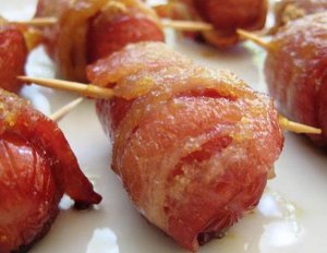 Bacon Wrapped Hot Dog Bites