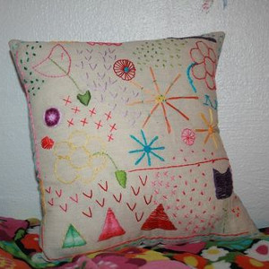 Embroidered Envelope Pillow