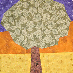 Tree at Sunset Quilt Block