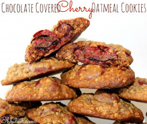Chocolate Covered Cherry Oatmeal Cookies