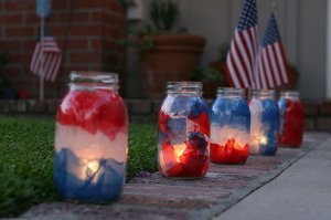 Patriotic Mason Jar Lights