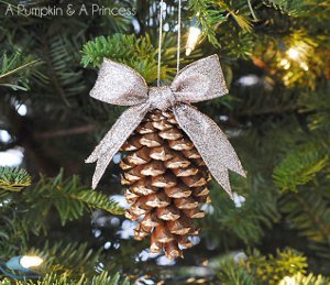Gold Tipped Pinecone Ornament