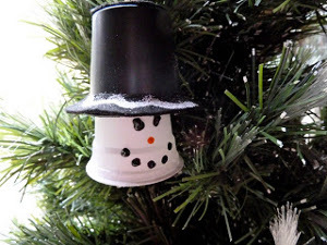 Upcycled Plastic Cup Snowman Ornament
