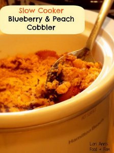 Cake Mix Blueberry and Peach Cobbler