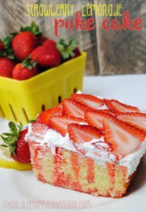 Strawberry Lemonade Poke Cake