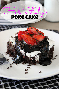 Hot Fudge Poke Cake