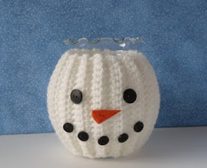 Crochet Snowman Jar Cozy