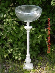 Recycled Light Birdbath