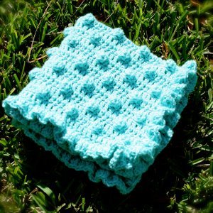 Aqua Polka Dots Baby Blanket