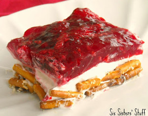 Raspberry Pretzel Jello