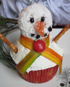 Winter Snowman Cupcake