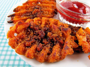 Bacon Sweet Potato Waffle Fries