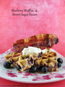 Blueberry Waffles with Brown Sugar Bacon