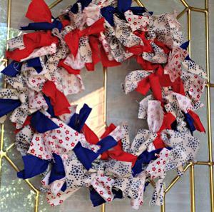 Fourth of July Fabric Wreath