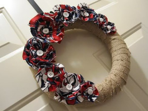 Patriotic Fabric Wreath