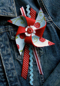 Patriotic Pinwheel Brooch