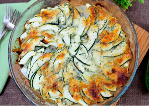 Zucchini Potato Cheese Gratin