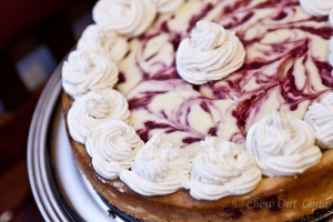 Homemade White Chocolate Raspberry Cheesecake