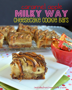 Caramel Apple Milky Way Cheesecake Bars