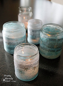 Snowflake Jar Votive Holders