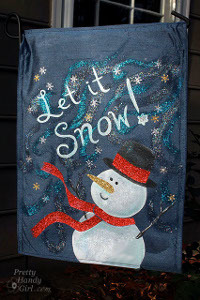 Thrifty Snowman Garden Flag