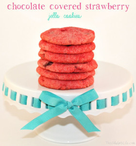 Chocolate Covered Strawberry Jello Cookies