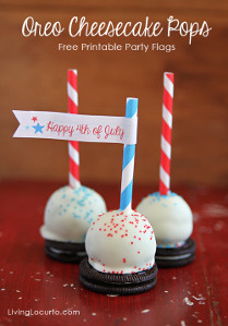 Patriotic Oreo Cheesecake Pops