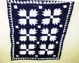 Navy and White Block Afghan