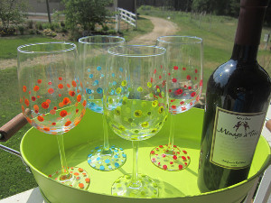 Polka Dot Wine Glasses