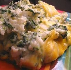 Cheesy Spinach Mashed Potatoes