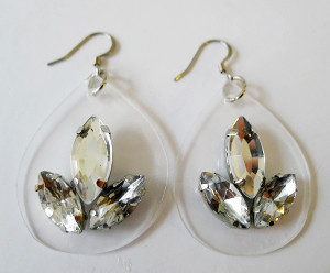 Clear Jeweled Earrings