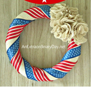 Easy Patriotic Ribbon Wreath
