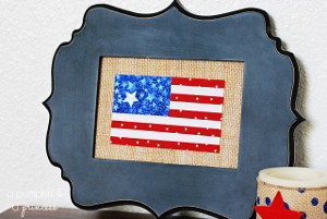 Burlap American Flag Frame