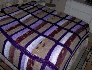 Boxes of Stripes Crochet Bedspread
