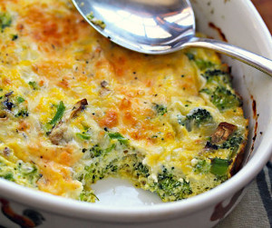 Broccoli, Mushroom, Egg, and Cheese Breakfast Casserole