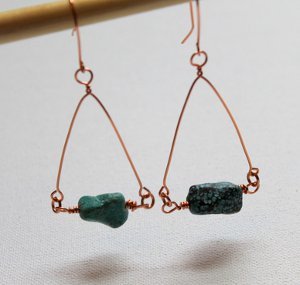 Wire-Wrapped Triangle Earrings