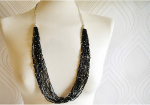 Multistrand Bugle Bead Necklace