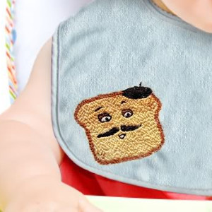Embroidered French Toast Bib