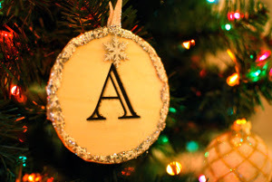 Glitter Monogram Ornament