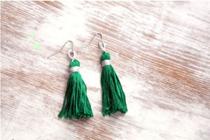 Emerald Tassel Jewelry Set