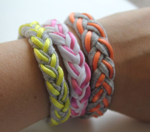 Braided T-Shirt Bracelets