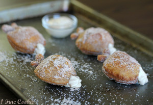 Mini Apple Cider Doughnuts with Cheesecake Filling