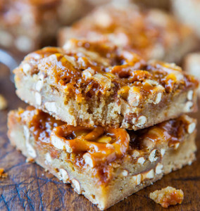 Salted Caramel Pretzel Blondies