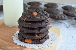 Dark Chocolate Butterfinger Cookies