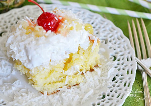 Tropical Pina Colada Poke Cake