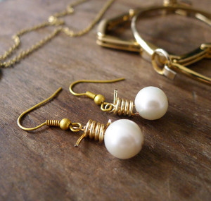 Pearls and Wire Earrings